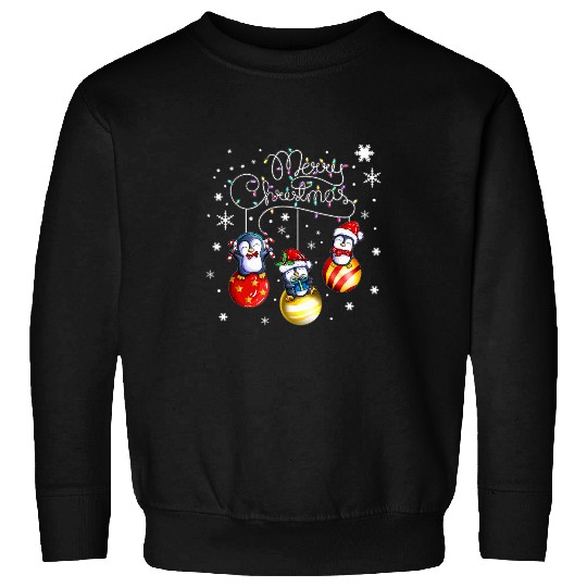 Penguin Pet Merry Christmas Penguin Holidays Christmas Balls Xmas Sweatshirts