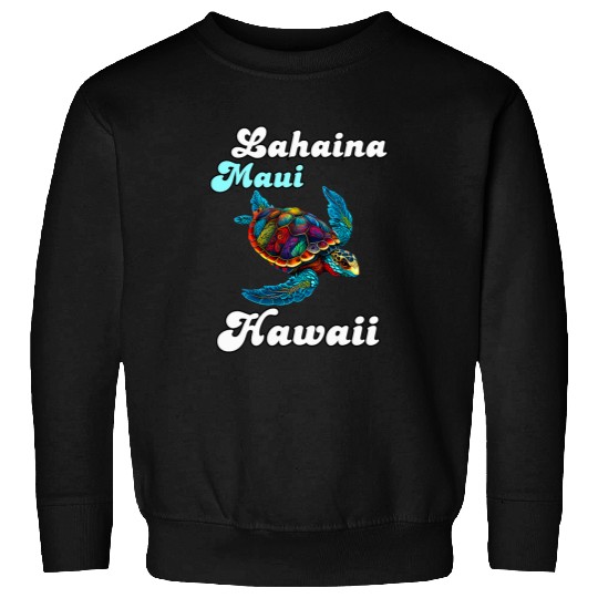 Turtle Pet Lahaina Maui North Shore Hawaii Floral Sea Turtle Vacation Sweatshirts