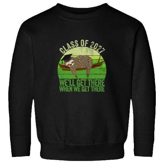 Sloth Pet Funny vintages 7th Grade Class Of 2027 Sloth Grow With Me Sweatshirts