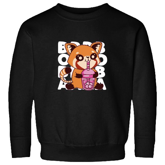Kawaii Red Panda Boba Tea Bubble Tea Anime Kawaii Neko Girl 1 Sweatshirts