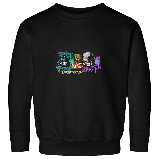 Kids Transformers Optimus Prime Vs Megatron Retro Graffiti Paint Sweatshirts