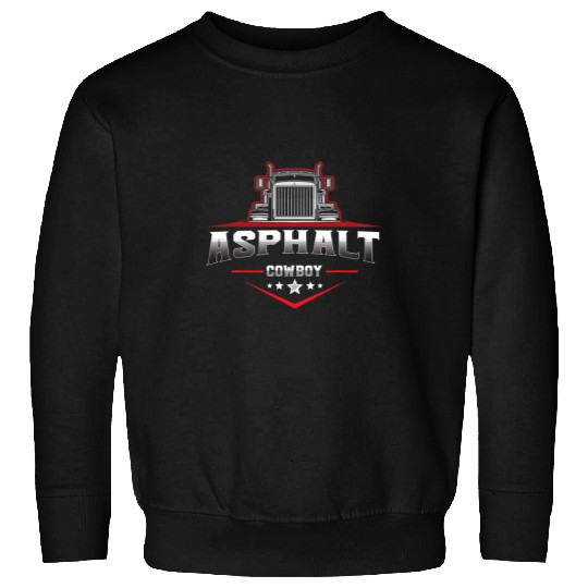 Asphalt Cowboy Trucker Truck Driver Highway 18 Wheeler Road Sweatshirts