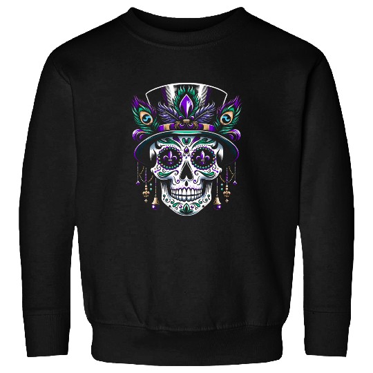 Mardi Gras Skull Top Hat New Orleans Witch Doctor Voodoo 2 Sweatshirts