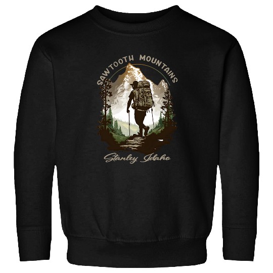 Sawtooth Mountains Stanley Idaho Hiking Scene Sweatshirts