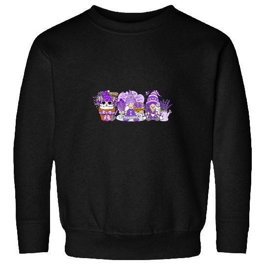 Lavender Gnome Spring Flower Gardening Garden Fantasy Fairy Sweatshirts
