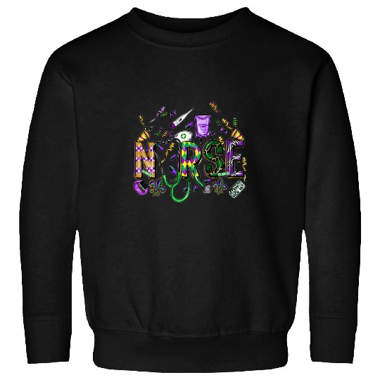 Mardi Gras Day nurses New Orleans Nursing Festival Party Sweatshirts