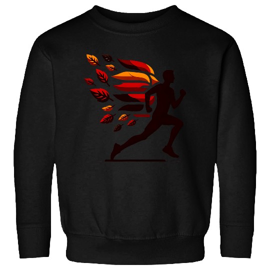 Road Runner Fall Vibes Running Through Fiery Autumn Leaves Sweatshirts