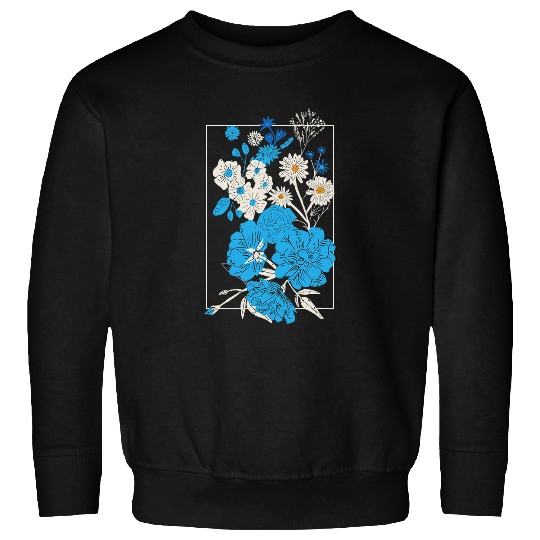 Jardin Azure Wildflowers Geranium Flowers Botanical Plant Sweatshirts