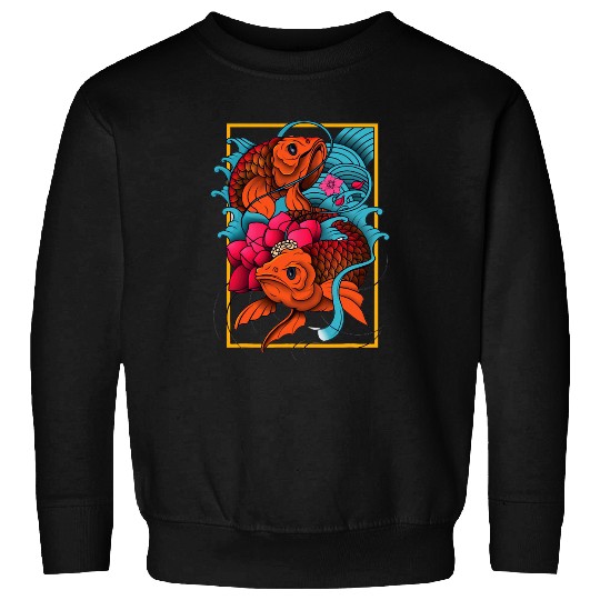 Koi Fish Cool Japanese Tattoo Jinli Japan Coi Carp Sweatshirts