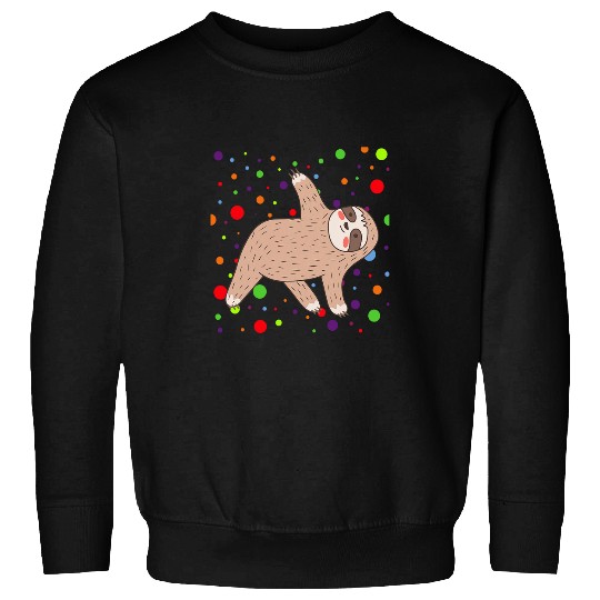 Sloth Pet Spotted Spotty Dot Colored Spot Dotted Sweatshirts