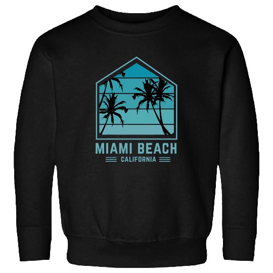 Miami Florida Retro vintages Beach Surf Surfing Sunset Ocean Sweatshirts