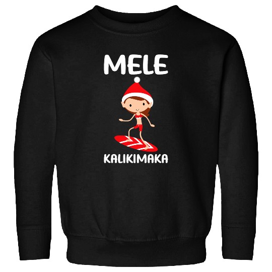 Mele Kalikimaka Hawaiian Christmas Surfing Kids Girls Hawaii Sweatshirts
