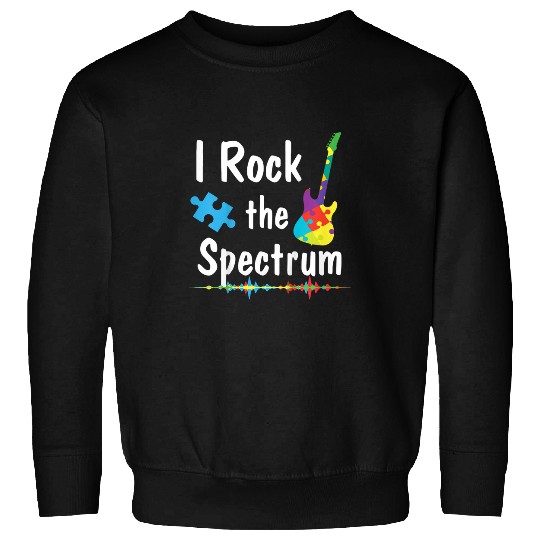 Kids I Rock The Spectrum Autism Awareness Electric Guitar Sweatshirts