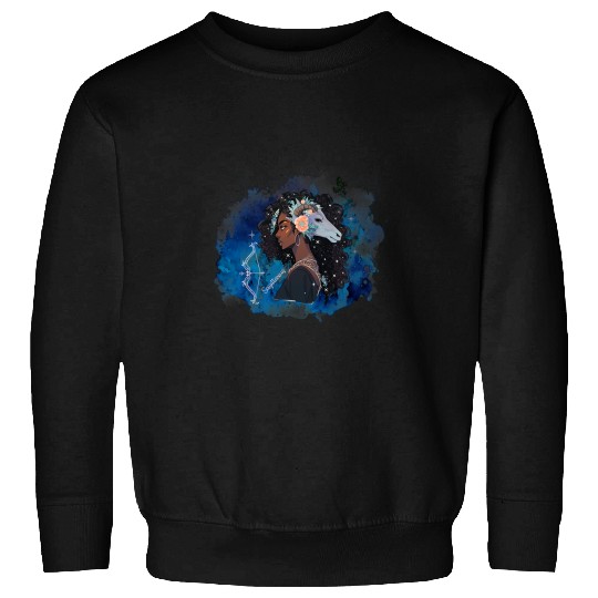 Sagittarius Zodiac Sign Astrological Afrocentric Centaur Sweatshirts