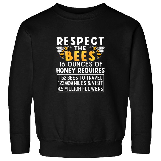 Respect The Bees Beekeeper Bee Lover Beekeeping Sweatshirts
