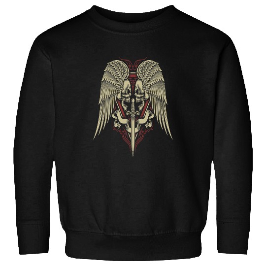 Skull Motorcycle Biker Medieval swords Angel Wings Goth Sweatshirts