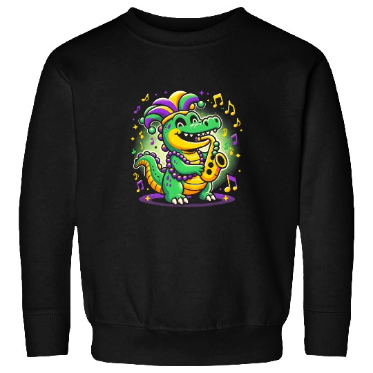 Mardi Gras Alligator Festive Gator Jester New Orleans Party Sweatshirts