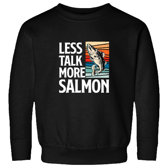 Retro Salmon Fishing Rod Funny Fishing Love Fishermen Sweatshirts