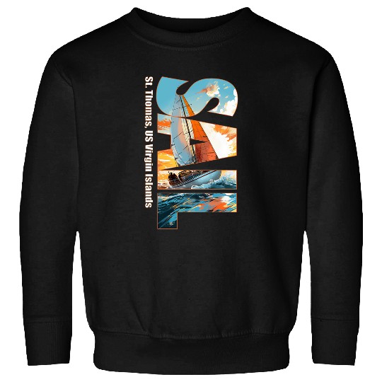 St Thomas US Virgin Islands Sailing Nautical Sailor Sweatshirts