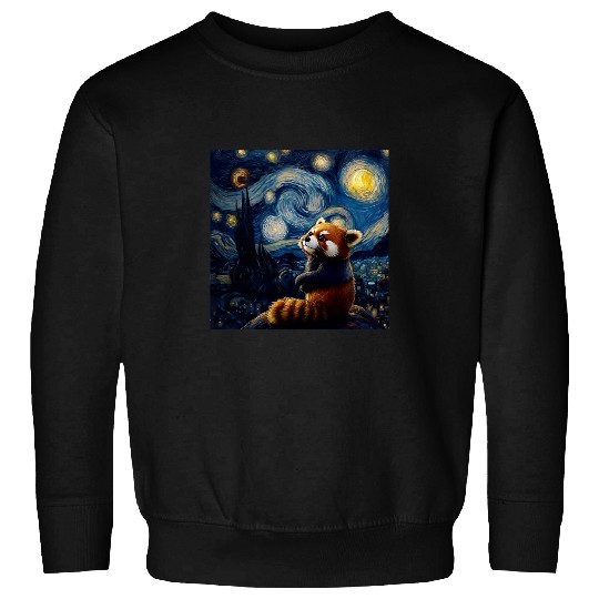 Panda Pet Cute Van Gogh Red Panda Starry Night Funny Women Men Sweatshirts
