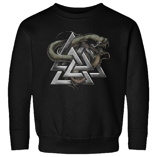 Viking Jormungandr Valknut Pagan Serpent Norse Mythology Sweatshirts