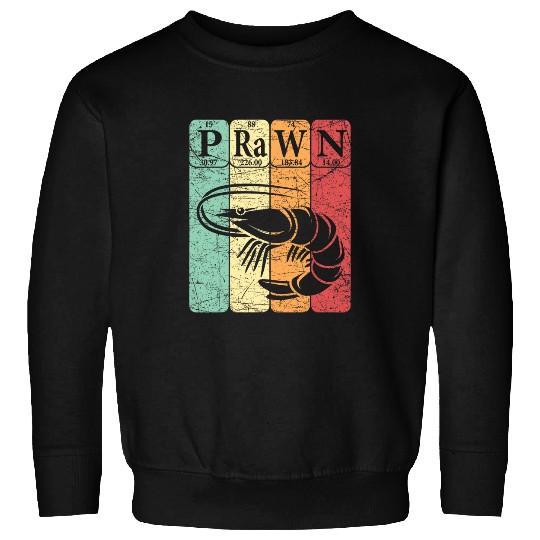 Shrimp Prawn Periodic Table Elements Seafood Shrimp Retro 1 Sweatshirts