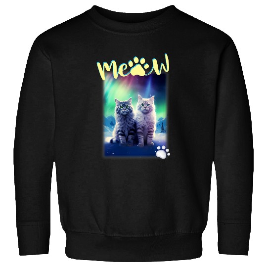 Meow Cats Treasure Adventure in Northern Lights Sweatshirts