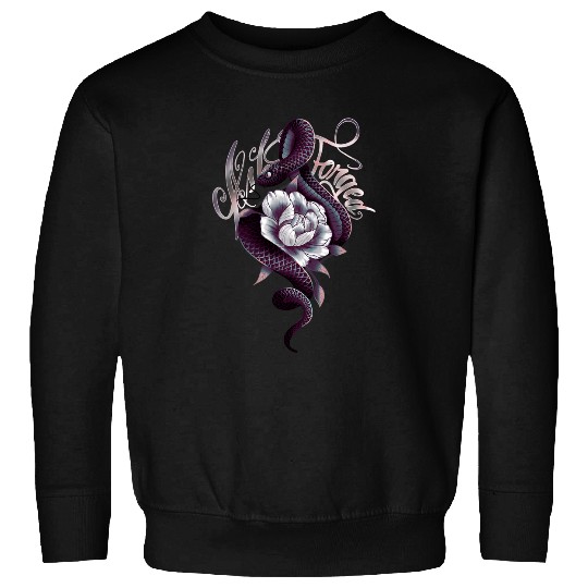 Snake Peony Tattoo Style Sweatshirts
