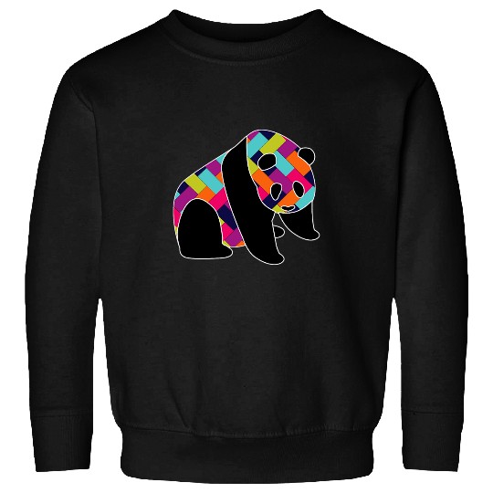 Panda Pet with Colorful Herringbone Pattern Sweatshirts