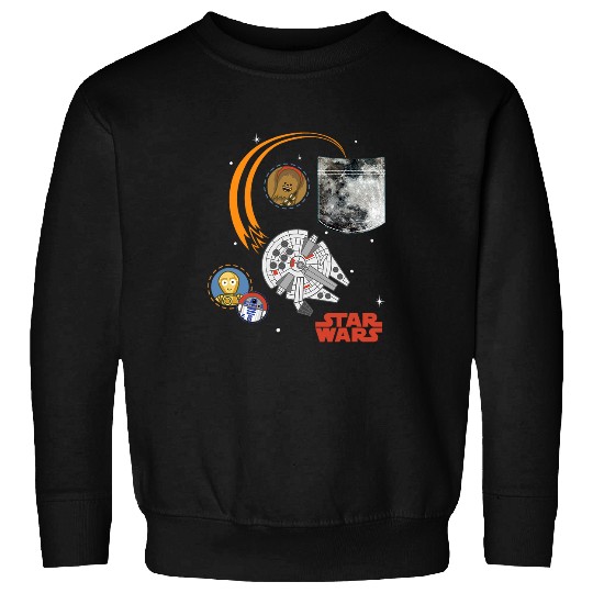 Star Wars Classic Millennium Falcon Flying Out Of Pocket Sweatshirts