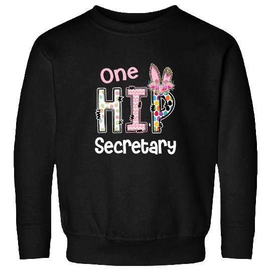 Secretary Job One Hip SecretaryBunny Leopard School staff Easter Sweatshirts