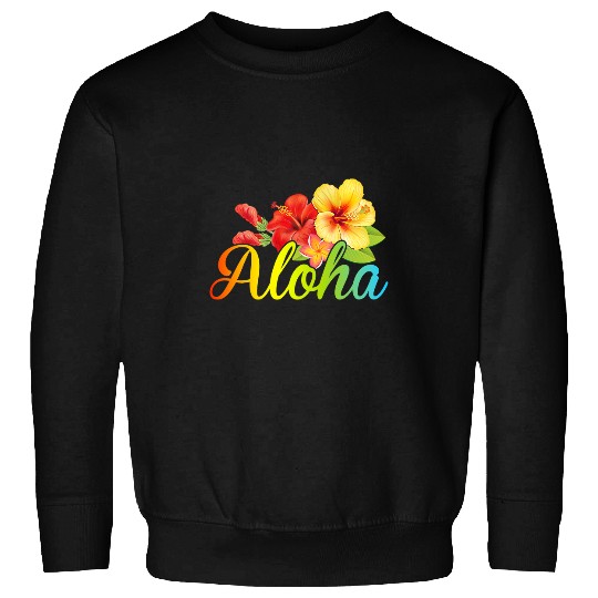 Surf Life Awesome Aloha Hawaiian Hibiscus Flowers Surf Hawaii Sweatshirts
