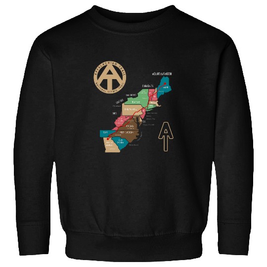 Hiking Hiker Appalachian Trail Hiking Map Hike Sweatshirts