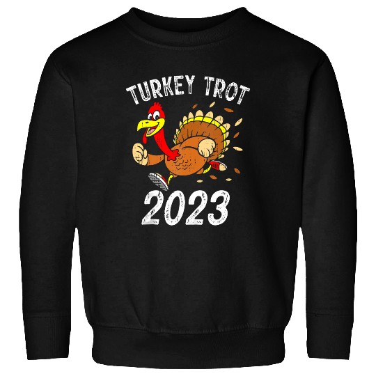 Running Turkey Trot Thanksgiving For Boys Girls Kids Sweatshirts