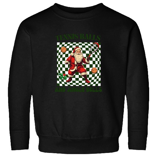 Tennis Balls and Jingle Bells Santas Christmas Game Sweatshirts