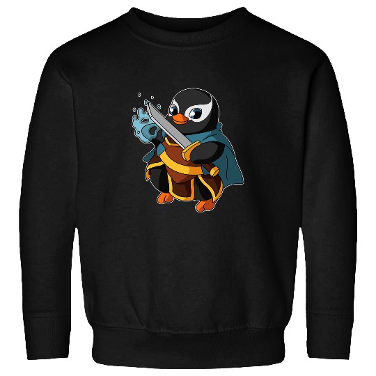 Penguin Pet Warlock Penguin RPG Gaming Funny Nerdy Geeky Gamer Sweatshirts