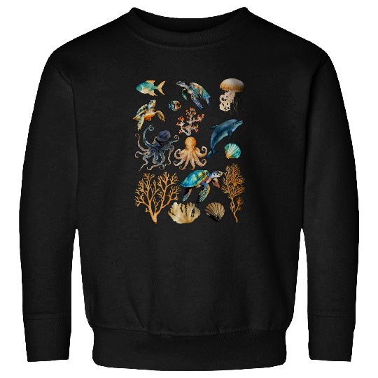 Turtle Pet Marine Life Ocean Conservation Sea Turtles Dolphin Octopus Sweatshirts