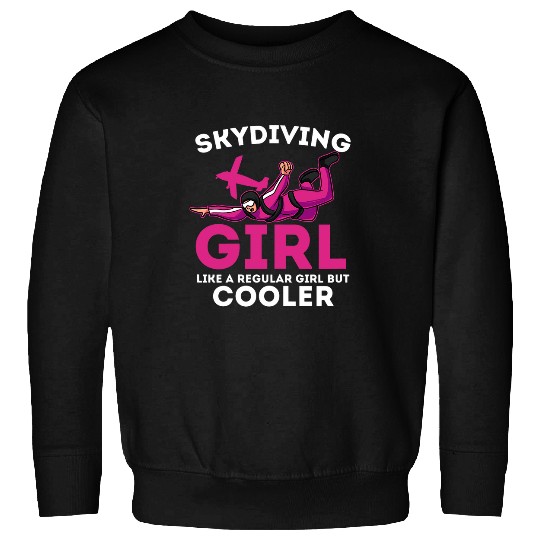 Skydiving Girl Base Jumping Parachute Extreme Sports Sweatshirts
