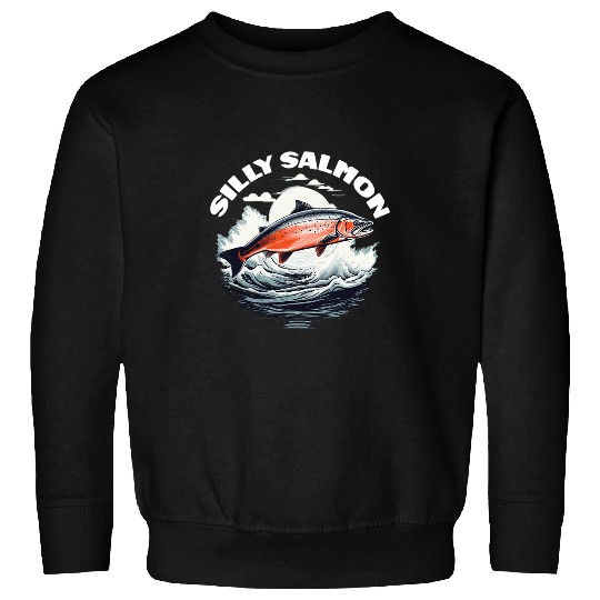 Salmon Silly Fish Funny Fishing Retro Fishermen Love Sweatshirts