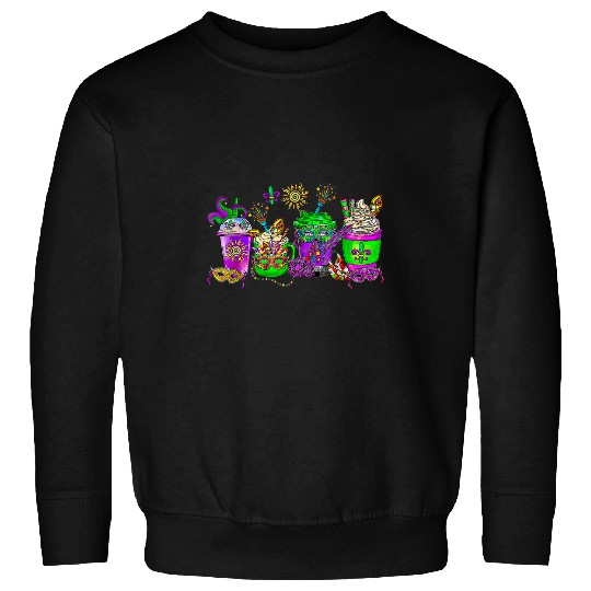 mardi gras louisiana coffee drinks mardi gras beads Sweatshirts
