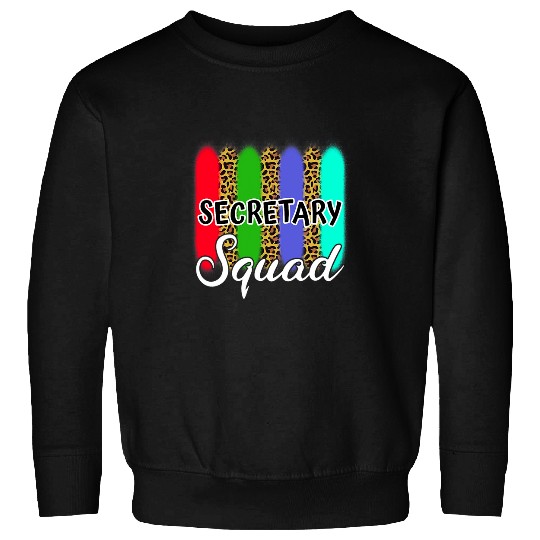 Secretary Job School Secretary Squad Leopard Print First Day Of School Sweatshirts