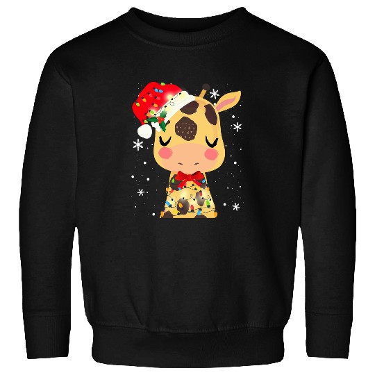 Giraffe Pet christmas light xmass mom dad s Sweatshirts