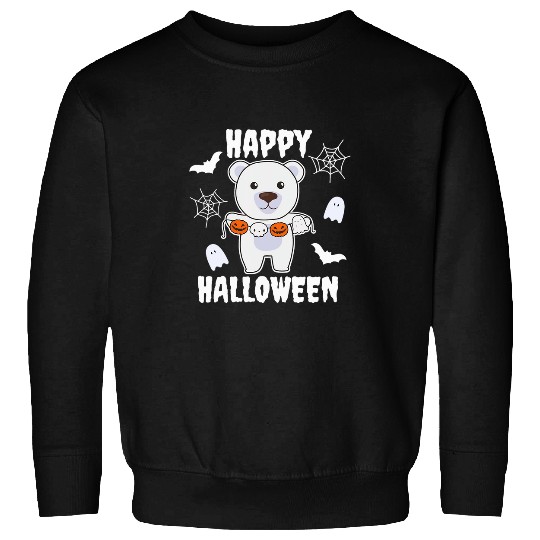 Bear Pet Polar Bear Happy Halloween Pumpkin Bat Polar Bear Halloween 2 Sweatshirts