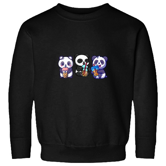 Panda Pet Boba Tapioca Pearls Bubble Milk Tea Drink Cute Panda Lover Sweatshirts