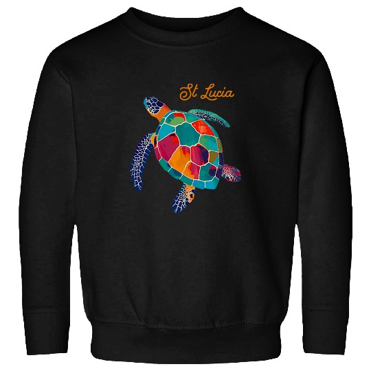 St Lucia Pride Sea Turtle Surfer Scubas Diving vintages Retro Sweatshirts