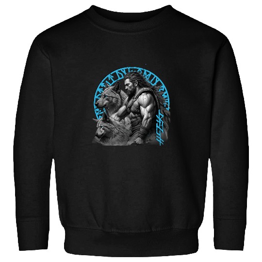 The Viking Warrior and His Faithful Wolves and Ravens Sweatshirts