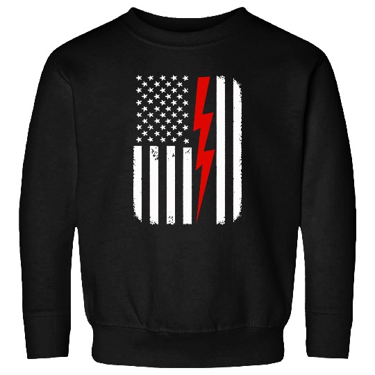 Electrical USA Flag Tools gifts for Electric Cable Lineman Electrician Sweatshirts