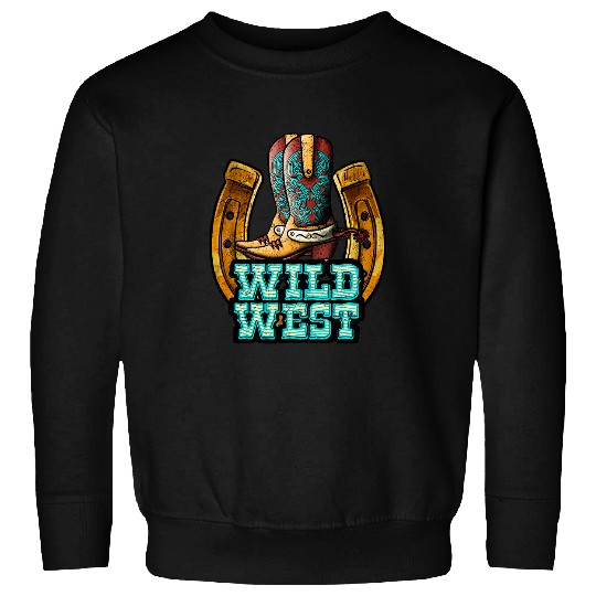 Cowboy Boots Wild West Horseshoe Western Cowgirls Gift Sweatshirts