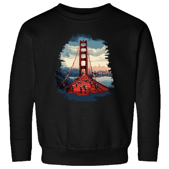San Francisco Marathon Iconic Golden Gate Bridge Running Sweatshirts