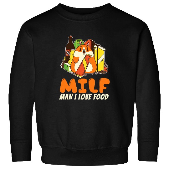 Hamster Pet Man I Love Food Hamster Hungry Cute Kawaii Candy Funny Gag Sweatshirts